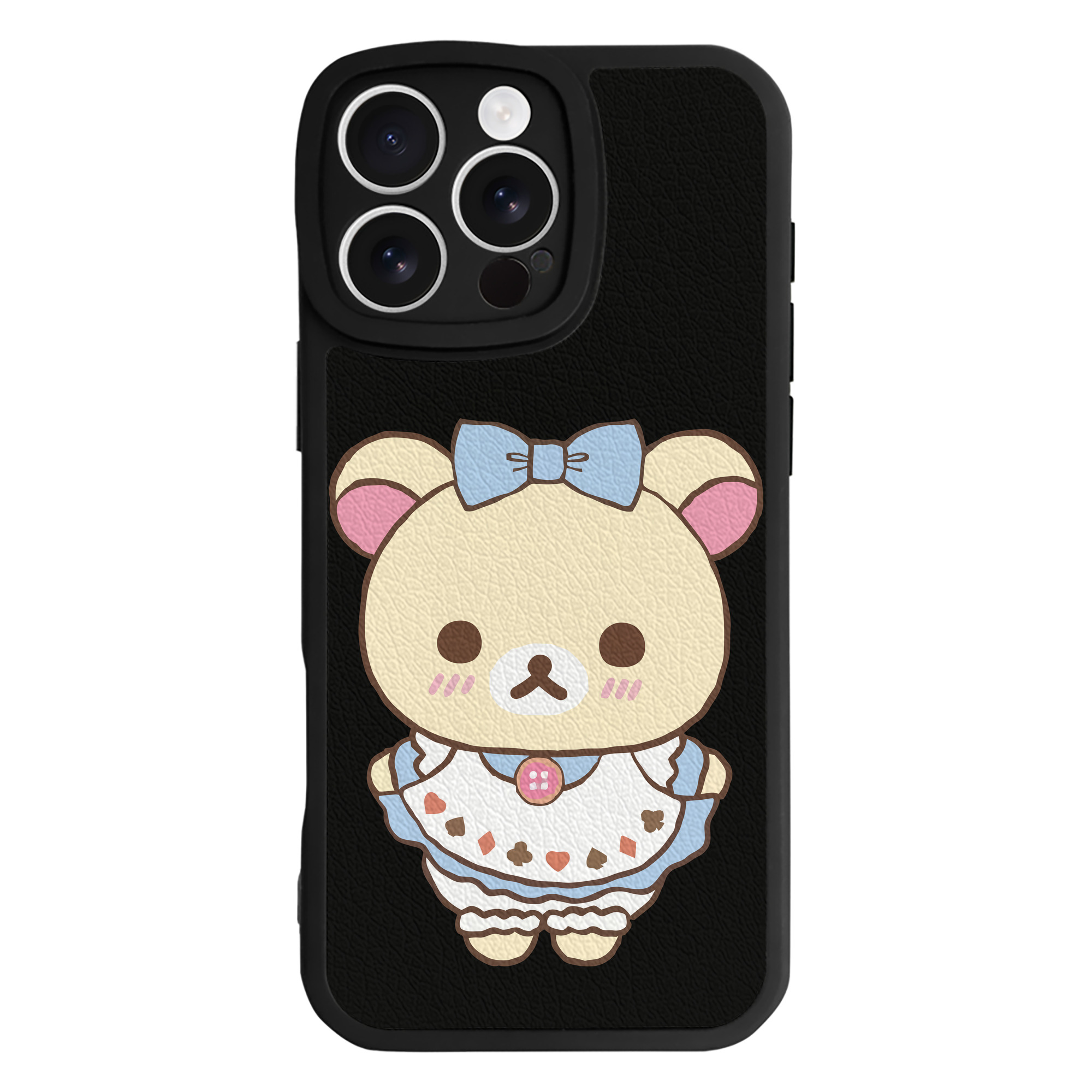 （画像用） リラックマ リラックマ キイロイトリ Rilakkuma Korilakkuma Kiiroitori 【iPhone 16シリーズ対応】シリコンスマホケース（レザー調） 材質：シリコン